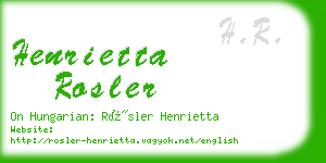 henrietta rosler business card